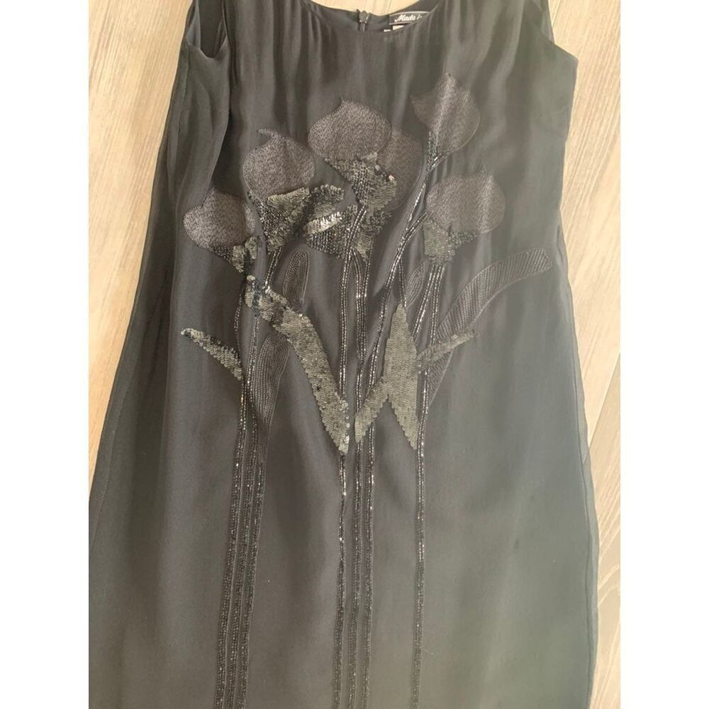 VALENTINO BLACK BEADED DRESS size 8 - Picture 5 of 6